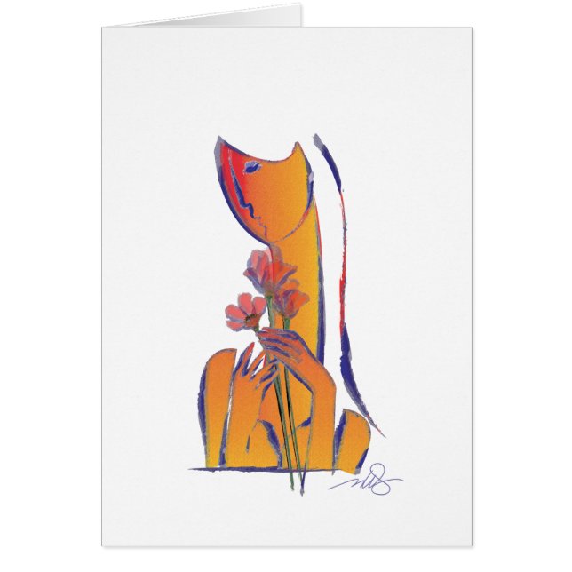 Frauen mit roten Blume Expressionistische Abstrakt (Vorne)