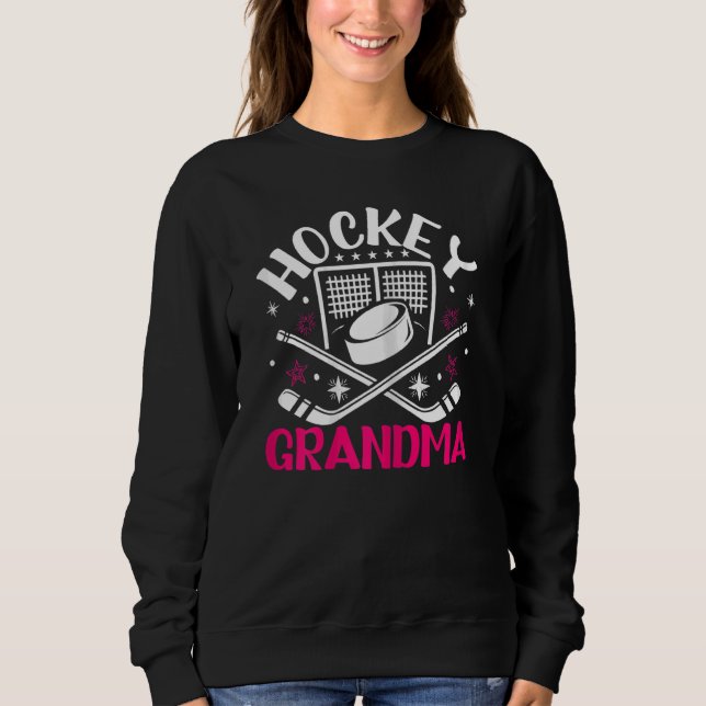 Frauen mit Stolz Hockey-Oma eines Eishockeyspieler Sweatshirt (Vorderseite)