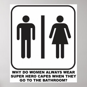 Frauen mit Umhängen im Badezimmer Lustiges Poster