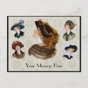 Frauen mit Vintagen Hasen 1913 Postkarte