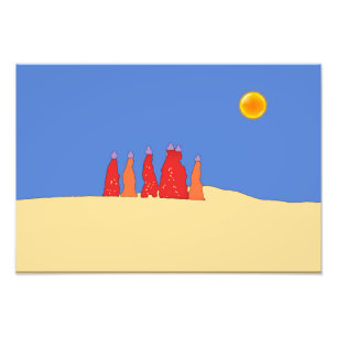 Frauen mit Wasser in der Thar-Wüste - Rajasthan Fotodruck