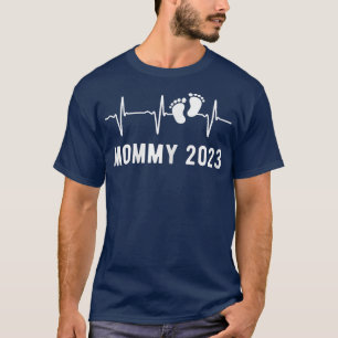 Frauen Mommy 2023 Herzschlag Schwangerschaft Ankün T-Shirt