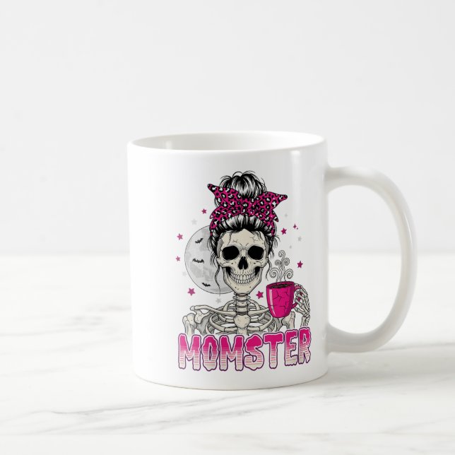 Frauen Momster Skull Mama Kaffee Lover Halloween M Kaffeetasse (Rechts)