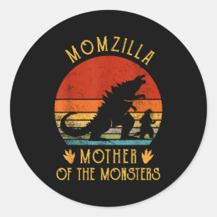 Frauen Momzilla Mutter der Monster Vintage-Mama Runder Aufkleber