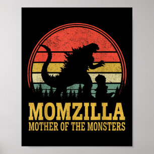 Frauen Momzilla Mutter von Monstern Vintage Mütter Poster
