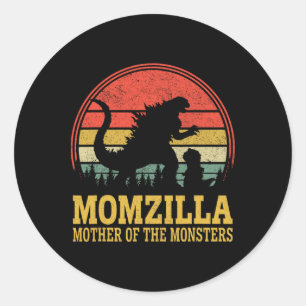 Frauen Momzilla Mutter von Monstern Vintage Mütter Runder Aufkleber