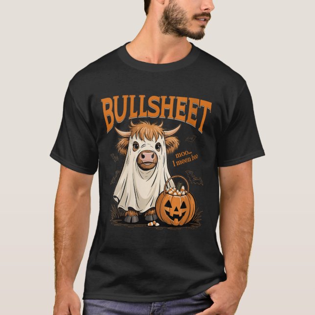 Frauen Moo... I Gemein Boo Bullsheet Highland Cow  T-Shirt (Vorderseite)
