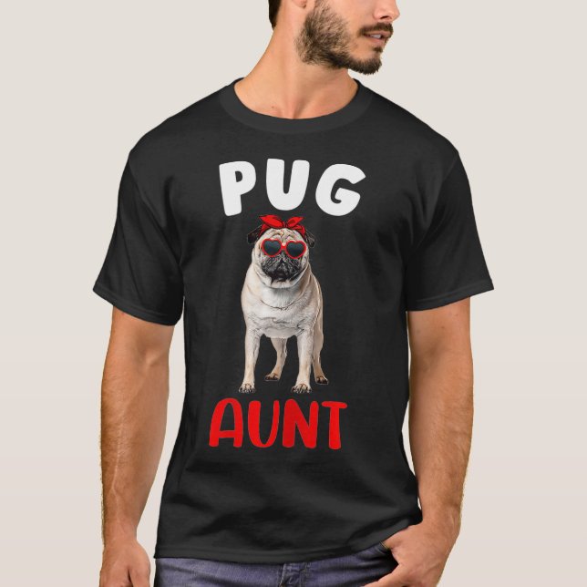Frauen Mops Tante Tante Mops Dog Lover Eigentümer  T-Shirt (Vorderseite)