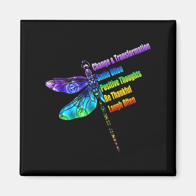 Frauen Motivationsgeschenk Libelle  Magnet (Vorne)