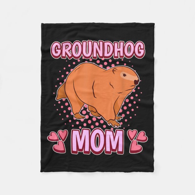 Frauen Murmeltier Mama Mami Muttertag Murmeltier  Fleecedecke (Vorderseite)