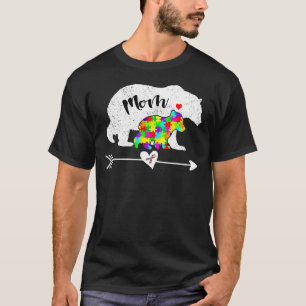 Frauen Mutter Bär Autistisch Autismus-Bewusstsein  T-Shirt