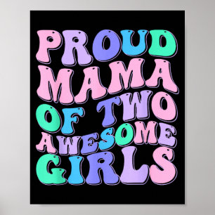 Frauen Mutter von 2 Mädchen zwei Töchter Muttertag Poster