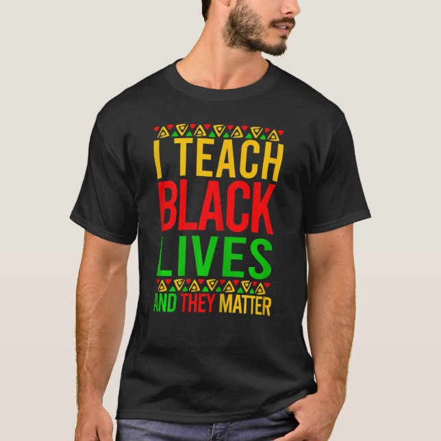 Frauen nach dem Lehrer ich lehre Schwarz Live sie  T-Shirt (Vorderseite)