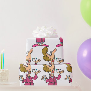 Frauen nehmen Tabletten ein Geschenkpapier