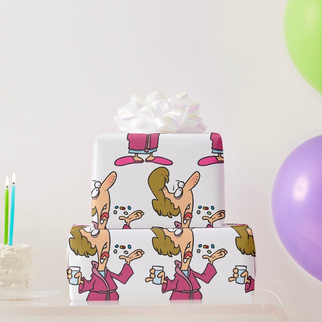 Frauen nehmen Tabletten ein Geschenkpapier (Von Creator hochgeladen)