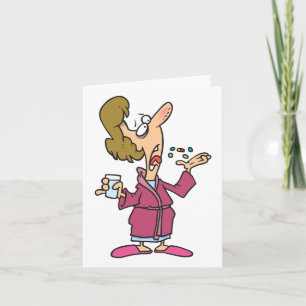 Frauen nehmen Tabletten ein Karte