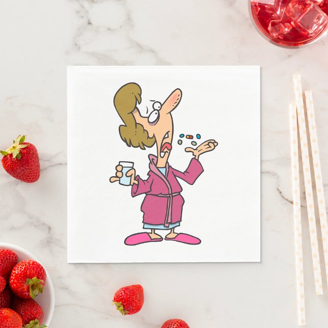 Frauen nehmen Tabletten ein Serviette (Von Creator hochgeladen)