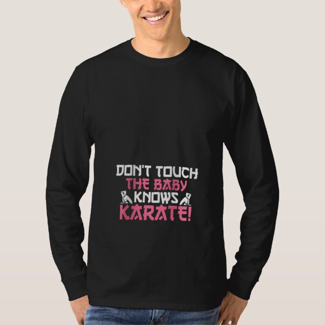 Frauen nicht Touch das Baby weiß Karate I Funny T-Shirt (Vorderseite)