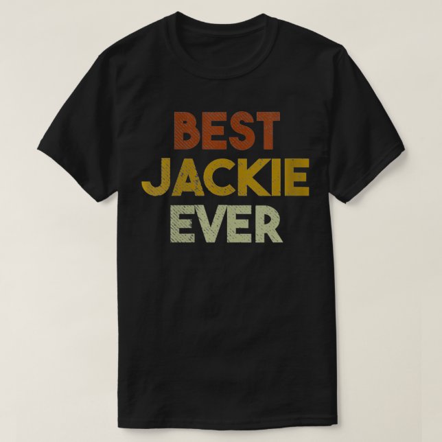 Frauen Niedlich Beste Jackie je Retro Personalisie T-Shirt (Design vorne)