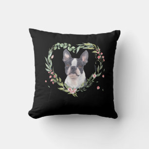 Frauen Niedlich Boston Terrier Mama Blume Dog Love Kissen