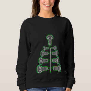 Frauen Niedlich frohe Weihnachtsbaum Lacrosse Stic Sweatshirt
