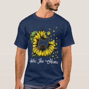 Frauen Niedlich Shiba Inu Mama Sonnenblume Hund Ma T-Shirt