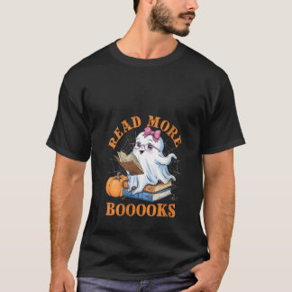 Frauen Niedliche Bücher Gespenst lesen Mehr Bücher T-Shirt