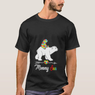 Frauen Niedlicher Mamma-Bären Autismus Bewusstsein T-Shirt