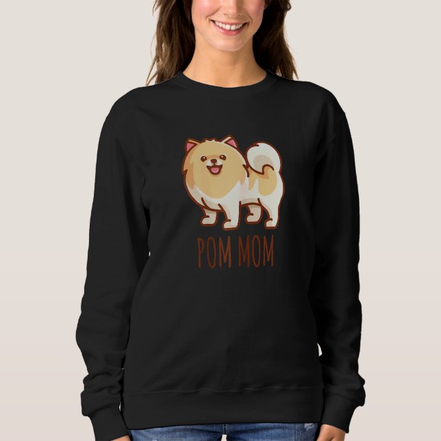 Frauen Niedlicher Spitz Pom Mama Funny Sweatshirt (Vorderseite)