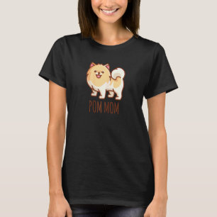Frauen Niedlicher Spitz Pom Mama Funny T-Shirt