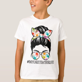 Frauen Nn Tagesmutter Leben Unordentlicher Dutt Mu T-Shirt