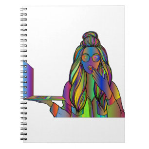 Frauen Notebook-Linie Art Computer Digital-Noteboo Notizblock