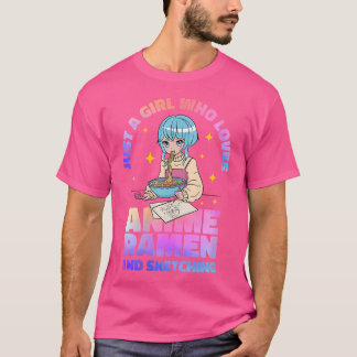Frauen nur ein Mädchen, das Anime Ramen und Sketc T-Shirt