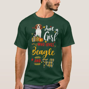 Frauen nur ein Mädchen, das Beagle und Fall Autum  T-Shirt
