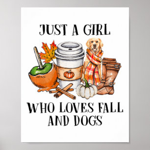 Frauen nur ein Mädchen, das Lieben fallen und Hund Poster