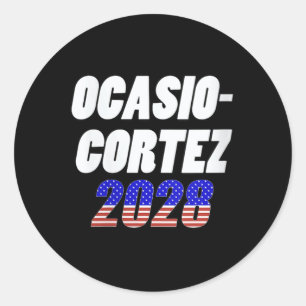 Frauen Ocasio-cortez 2028 - Aoc für Präsident V-ne Runder Aufkleber