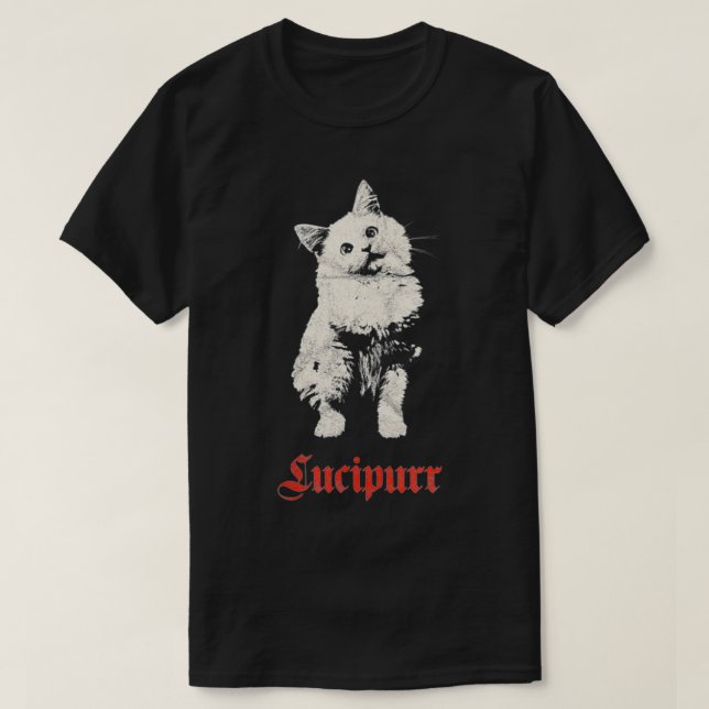 Frauen Occult Lucipurr Gothic Lucifer Satan Cat De T-Shirt (Design vorne)