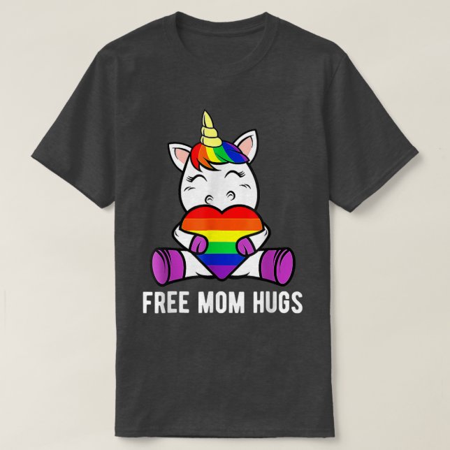Frauen ohne Mama Hugs Funny Unicorn Gay LGBT Prix T-Shirt (Design vorne)