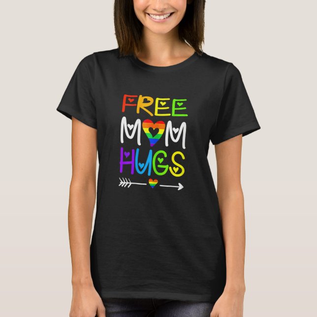 Frauen ohne Mama Hugs Regenbogen Herzblut Pride Mo T-Shirt (Vorderseite)