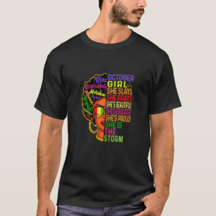 Frauen Oktober Geburtstagsmädchen Oktober Girl She T-Shirt