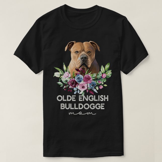Frauen Olde English Bulldogge gibt Dog Mama Premi T-Shirt (Design vorne)
