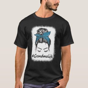 Frauen Oma Life gebleicht Messy Bun T-Shirt
