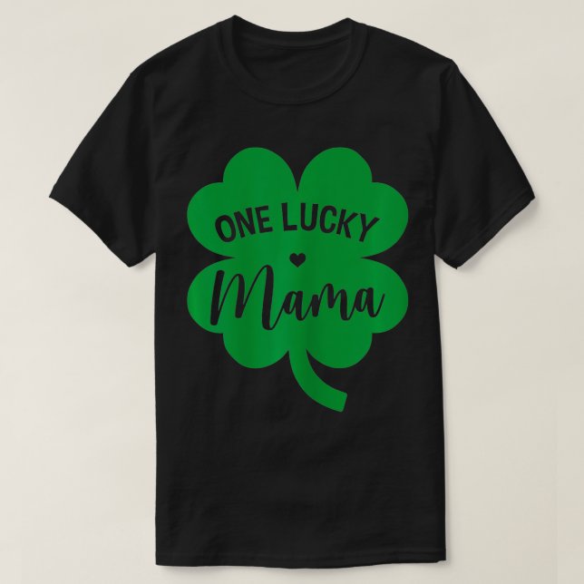 Frauen One Lucky Mama Kleeblatt Vierblättriges Kle T-Shirt (Design vorne)