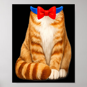Frauen orange Katzenkostüm getigert Fliege süß Poster