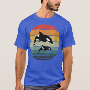 Frauen Orca Familie Vintage Retro Art, Schwertwal T-Shirt