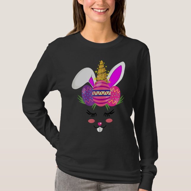 Frauen Ostern Niedlich Einhorn Girls Ostern T-Shirt (Vorderseite)