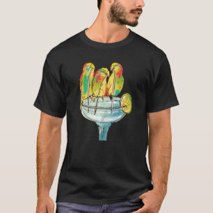 Frauen Papageien trinken Margarita Retro Sommer Va T-Shirt