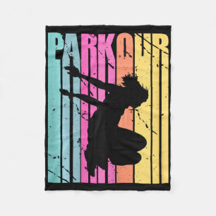 Frauen Parkour Geburtstag Parkour Retro Free Climb Fleecedecke
