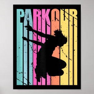Frauen Parkour Geburtstag Parkour Retro Free Climb Poster