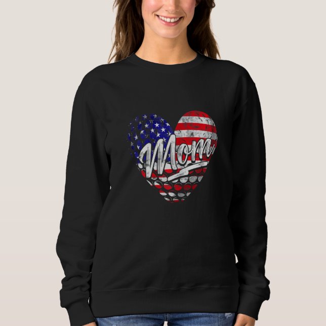 Frauen Patriotische Amerikanische Flagge Herz Golf Sweatshirt (Vorderseite)